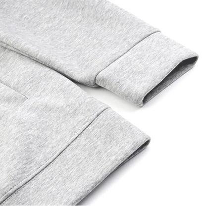 Amee Studio Unisex Cardigan – Oversize aus Sweatstoff mit V-Ausschnitt und Knopfleiste Hellgrau